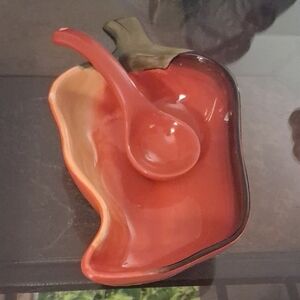 CLAY ART LA MESA SERVING BOWL AND SPOON